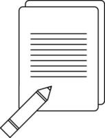 Notebook icon with pencil in stroke for writing. vector