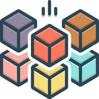 color icon for cubed vector