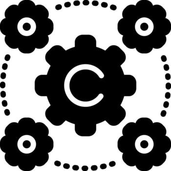 sólido icono para interoperabilidad vector