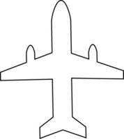 Isolated line art icon of airplane. vector