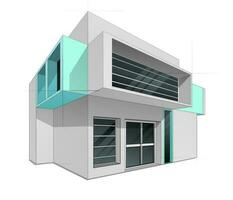 3D isometric illustration of a building. vector