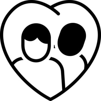 solid icon for relationship vector