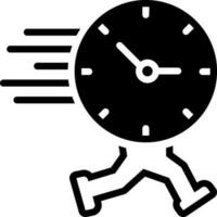 solid icon for time is running vector