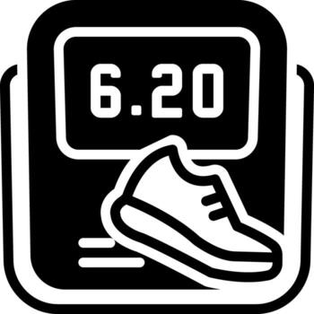 solid icon for pedometer vector