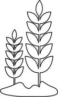 Plant icon with soil in isolated with stroke style. vector