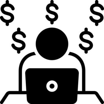 solid icon for making money vector