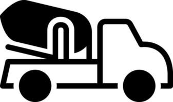 solid icon for cement truck vector
