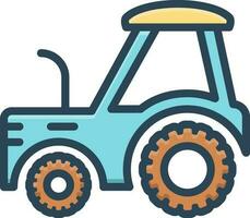 color icon for tractor vector