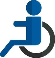 Icon of disabled human in blue and gray color. vector