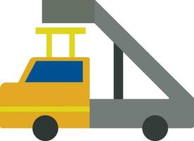 Half shadow illustration of airport stairs truck. vector