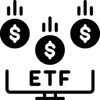 sólido icono para etf vector
