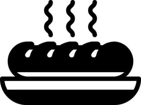 solid icon for bread vector