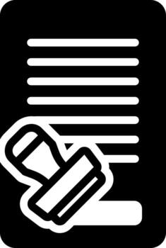 sólido icono para aprobado vector