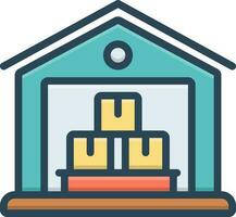 color icon for warehouse vector