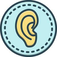 color icon for ear vector