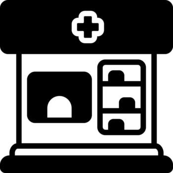 solid icon for pharmacy vector