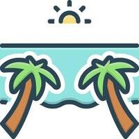 color icon for beach vector