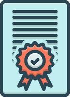 color icon for accreditation vector