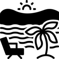 sólido icono para playa vector