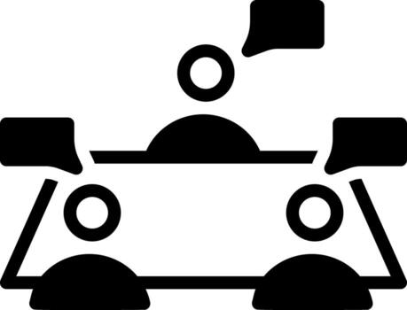 solid icon for discussion vector