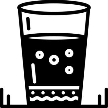 sólido icono para agua vaso vector