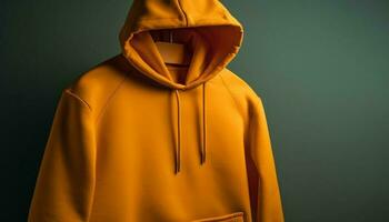 Hooded jacket in orange for autumn weather generated by AI photo