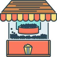 color icon for pop corn machine vector