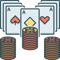 color icon for poker vector