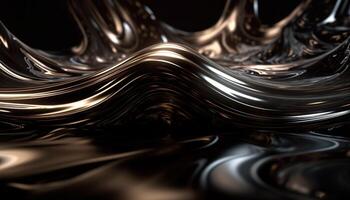 Futuristic metallic wave pattern reflects modern elegance generated by AI photo