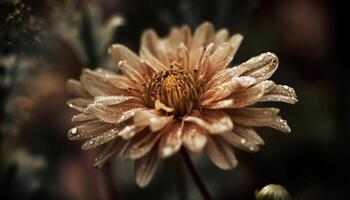 Beauty in nature dew drops on daisy generated by AI photo