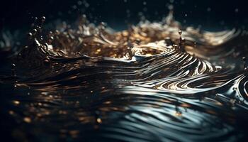 Rippled wave pattern, underwater beauty in motion generated by AI photo