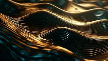 Metallic gold spiral in row, vibrant elegance generated by AI photo