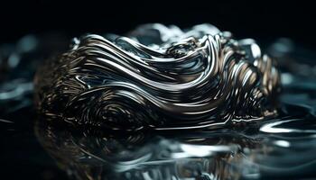 Rippled wave pattern reflects nature beauty smoothly generated by AI photo