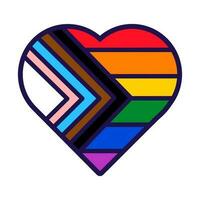 Outline Flag Heart Progress Pride Icon vector