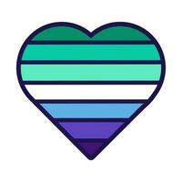 Outline Flag Heart Trans Inclusive Gay Men Pride vector