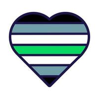 Outline Flag Heart Agender Pride Icon vector