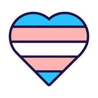 Outline Flag Heart Transgender Pride Icon vector