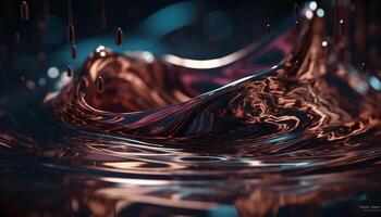 Smooth flowing water creates abstract wave pattern generated by AI photo