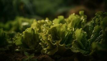 Green leaf vegetable salad, fresh from farm generated by AI photo