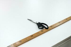 Ruler and scissors for fabric photo