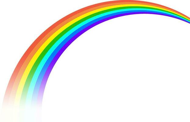 Rainbow Wave On White Background.