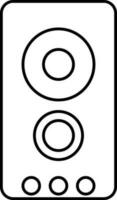 Speaker icon isolated in line art. vector