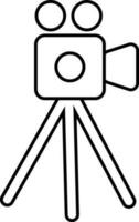 Line art icon isolated of Video camera. vector