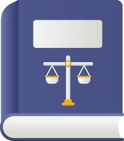 Flat Style Law Book Icon In Blue And Gray Color. vector