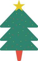 Isolated icon of colorful Xmas Tree in flat style. vector