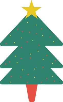 Isolated icon of colorful Xmas Tree in flat style.