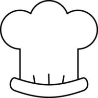 Black Linear Style Chef Or Cook Hat Icon. vector