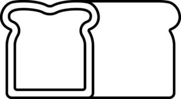 Illustration Of Slice Bread Icon In Line Art. vector