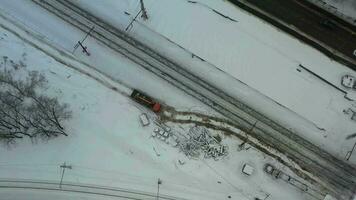 Bird's eye view on moving cars on the road video