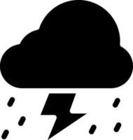 Glyph Storm Cloud Icon in Flat Style. vector